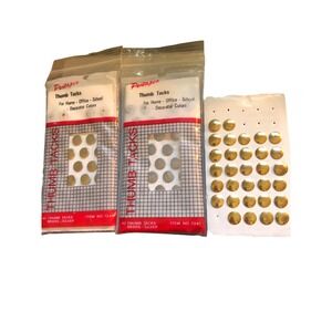 Pentapco Vintage Thumb Tacks Brass Silver Gold mixed lot 3 Packs 111 ct office